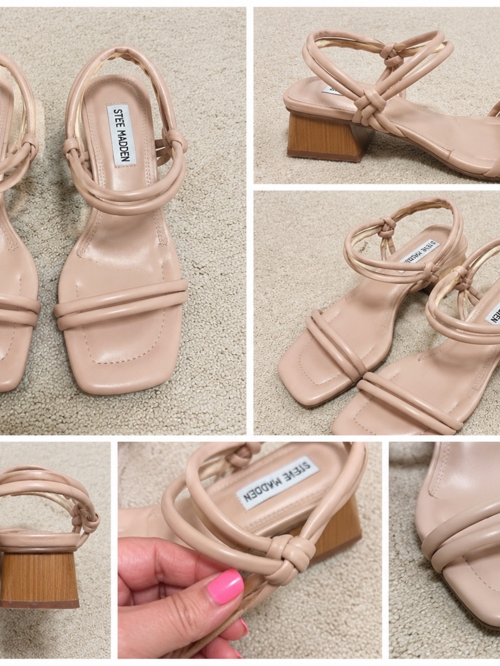 Steve Madden Tan Strappy Block Heel Sandals